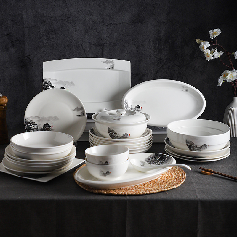 Large round cooking plate flat plate square fish plate ceramic restaurant restaurant tableware plate Big Soup Bowl set Large round cooking plate flat plate square fish plate ceramic restaurant restaurant tableware plate Big Soup Bowl set