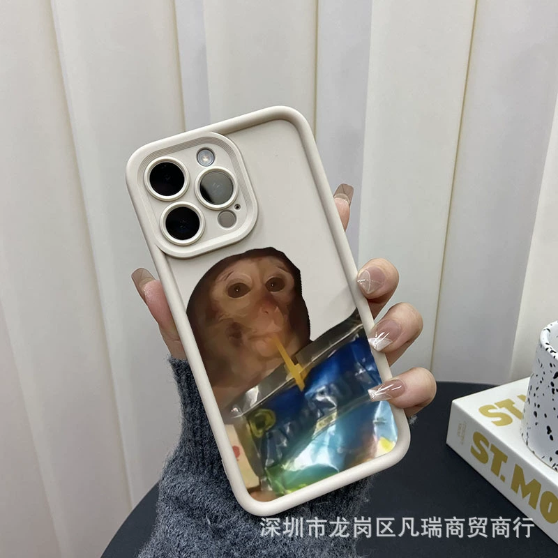 Чехол для iPhone 11–17 (включая Pro/Pro Max), принт обезьяны S677, тонкий защитный чехол
