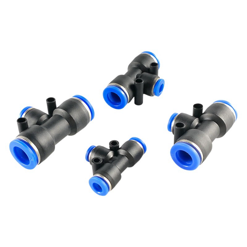 Пневматический быстроразъемный соединитель для воздушной трубы Т-образный пластиковый соединитель переменного диаметра PEG6-4/8-6/10-8/12-10