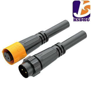 M12 self-locking rubber-coated male and female head 2-core LED display outdoor waterproof equipment connector