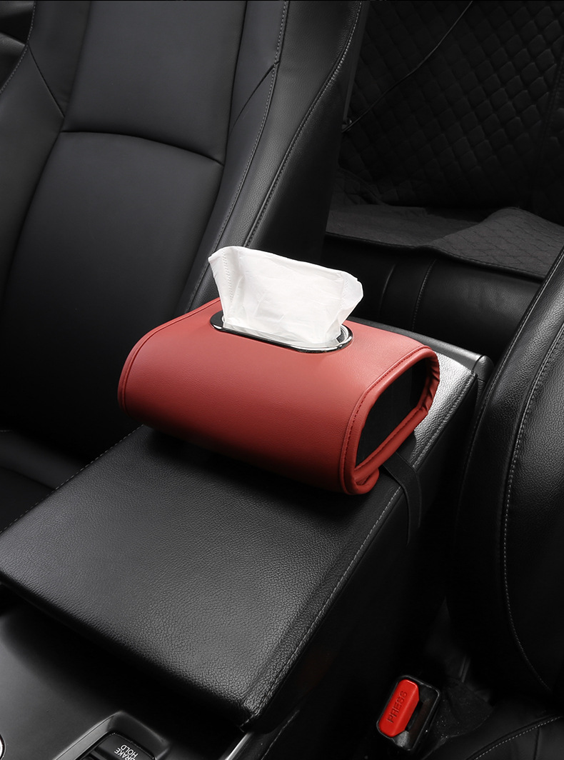 Cross-Border Car Tissue Box, Hanging Tissue Dispenser, Car Seat Back Tissue Box, Car Armrest Box Tissue Storage Bag