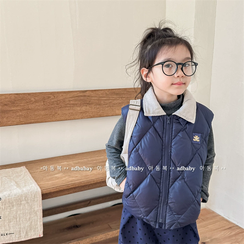 Детская одежда 2021, осенне-зимняя одежда, детский пуховый жилет в корейском стиле для мальчиков и девочек, зимний стиль 123707