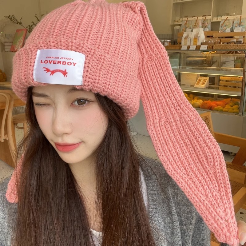 Han China-Chic brand design niche rabbit wool autumn and winter ear protection warm knitted hat children_voghion.com