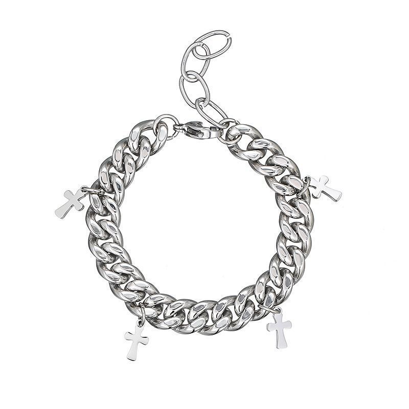 Plating Design Hip-Hop Cross Titanium Steel Plating Men's Bracelets Men's Chain Bracelets