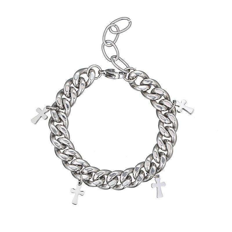 Hip Hop Kreuzen Titan Stahl Überzug Männer Armbänder display picture 8