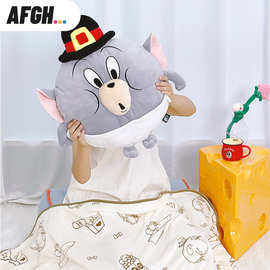 AFGH华纳正版授权猫和老鼠周边圆Tuffy抱枕毯子两用午睡神器靠垫