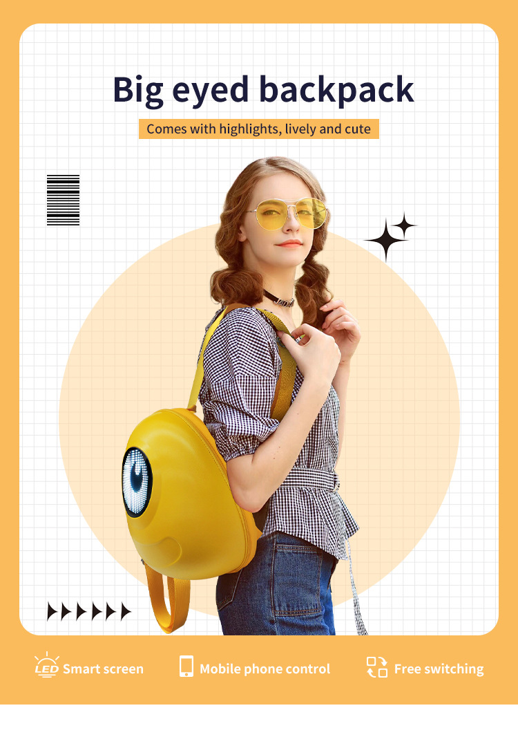 骆羿大眼睛背包英文中性详情LOYEYES_01