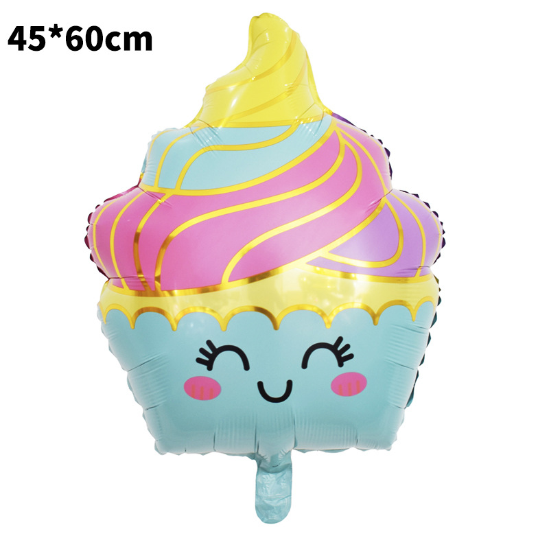Cono de helado caramelo especial en forma de globo de película de aluminio globo helado modelado fiesta decoración de verano papel de aluminio niños