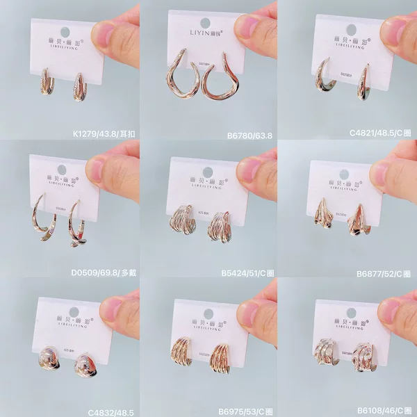 Unique design irregular metal hoop earrings with 925 silver pins, simple and suitable for daily wear, best-selling cross-border versatile earrings
