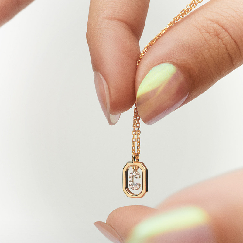 925 Sterling Silver Zircon Cable Chain Plating Inlay Letter Pendant Necklace display picture 1