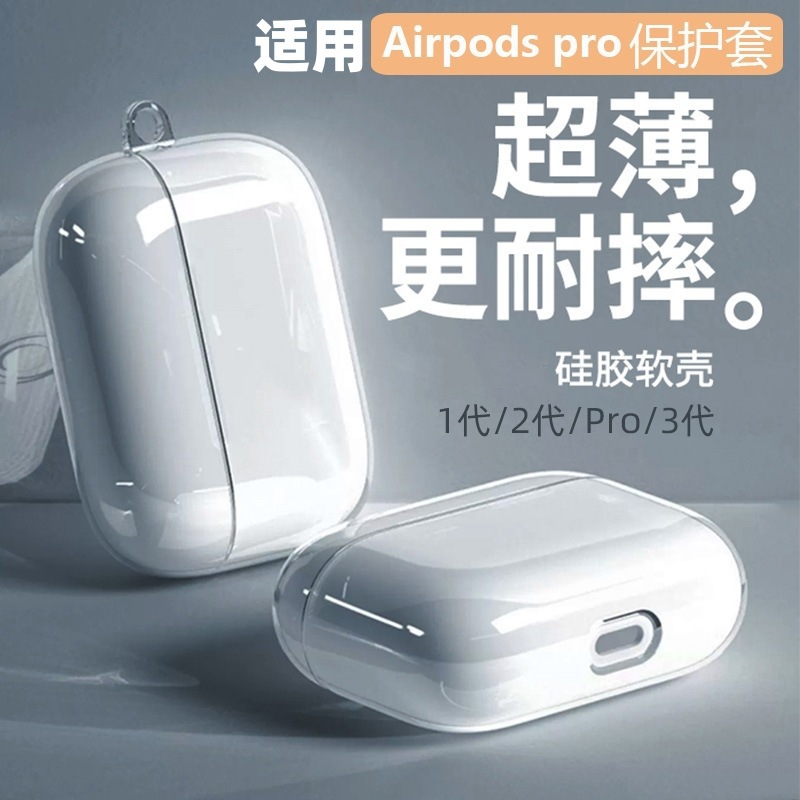 Aplicable para auriculares de Apple AirPods Pro2 Pro3 Transparente de quinta generación Soft Case AirPods4 Case