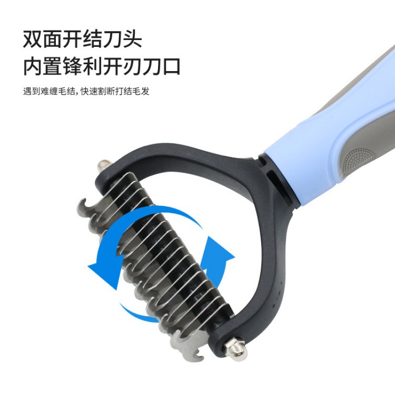 Peines para mascotas depilación para mascotas productos de belleza depilación peines de acero inoxidable cuchillas de doble cara peines para perros