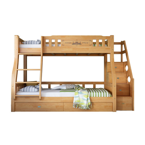 Upper and lower bed, full solid wood household high-low double-layer children's twin bed, mother and child bed, two-layer upper and lower sleeping platform
