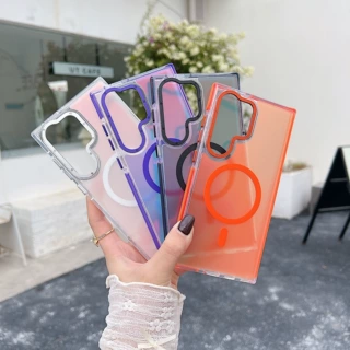 适用三星S26Ultra讯彩磁吸充手机壳跨境S25Plus渐变双色A57保护套