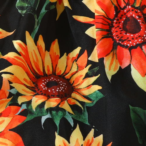 2024 foreign trade summer baby short sleeve flower triangle dress 0-1 year old baby girl false strap sun flower fly sleeve dress