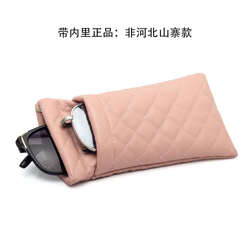 Amazon New Double Layer Sunglasses Storage Bag PU Leather No shrapnel Sewing Waterproof High-end Eyes