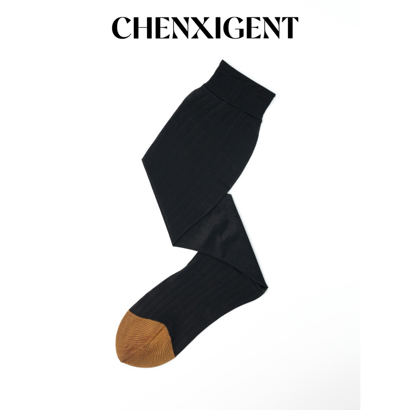 Dust Xishi Gentleman Formal Black Wide Stripe Gold Toe Classic Series Breathable High Nylon Stockings Dust Xishi Gentleman Formal Black Wide Stripe Gold Toe Classic Series Breathable High Nylon Stockings