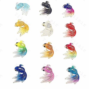 Acrylic Goldfish Resin Jewelry Accessories DIY Mobile Phone Case Refrigerator Magnet Necklace Material Simulated Fish Decorative Headwear