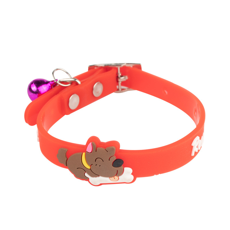 Collar de campana para mascotas collar de goma de color sólido para gatos collar de perros lindos collar para mascotas al por mayor