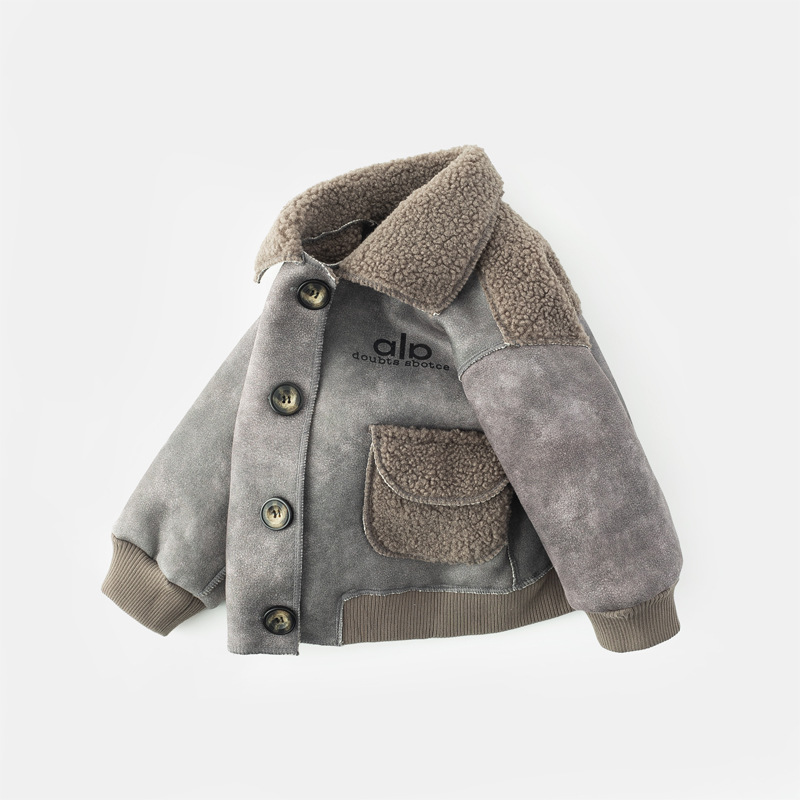 2025 New Style Boys' Winter Coat - Stylish Winter Wear with Fur Lining, Kids' Outerwear, Handsome and Popular