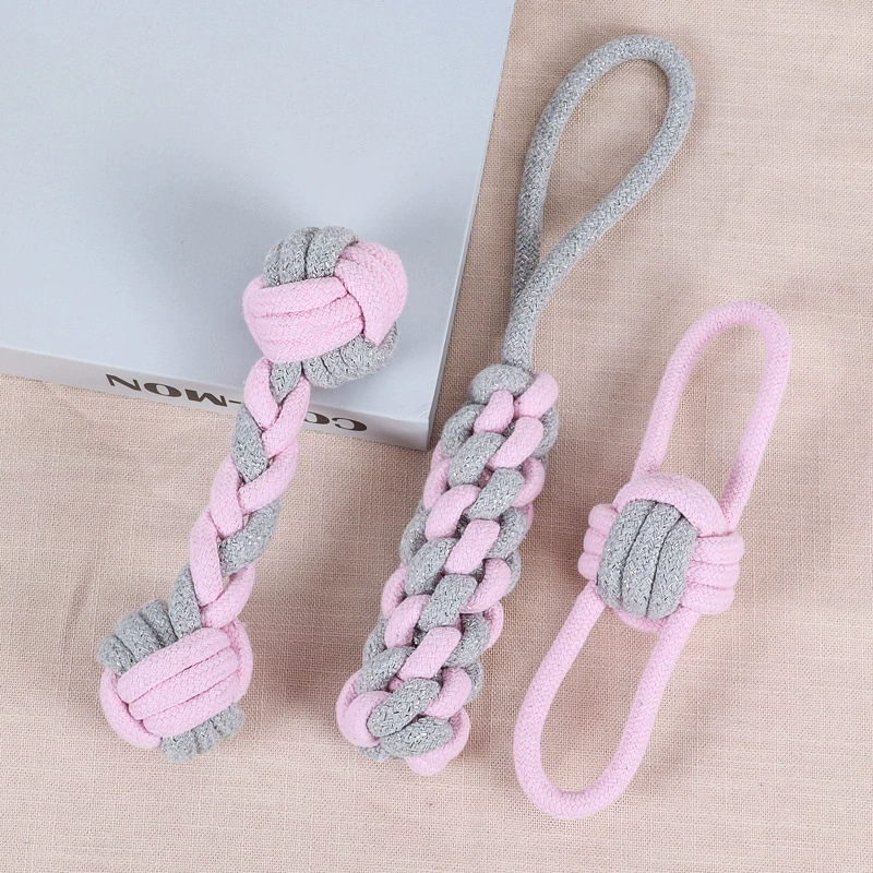 Dog leash knot toys toys to grind teeth, pulling leash to grind teeth, large, medium and small dog interactive toys