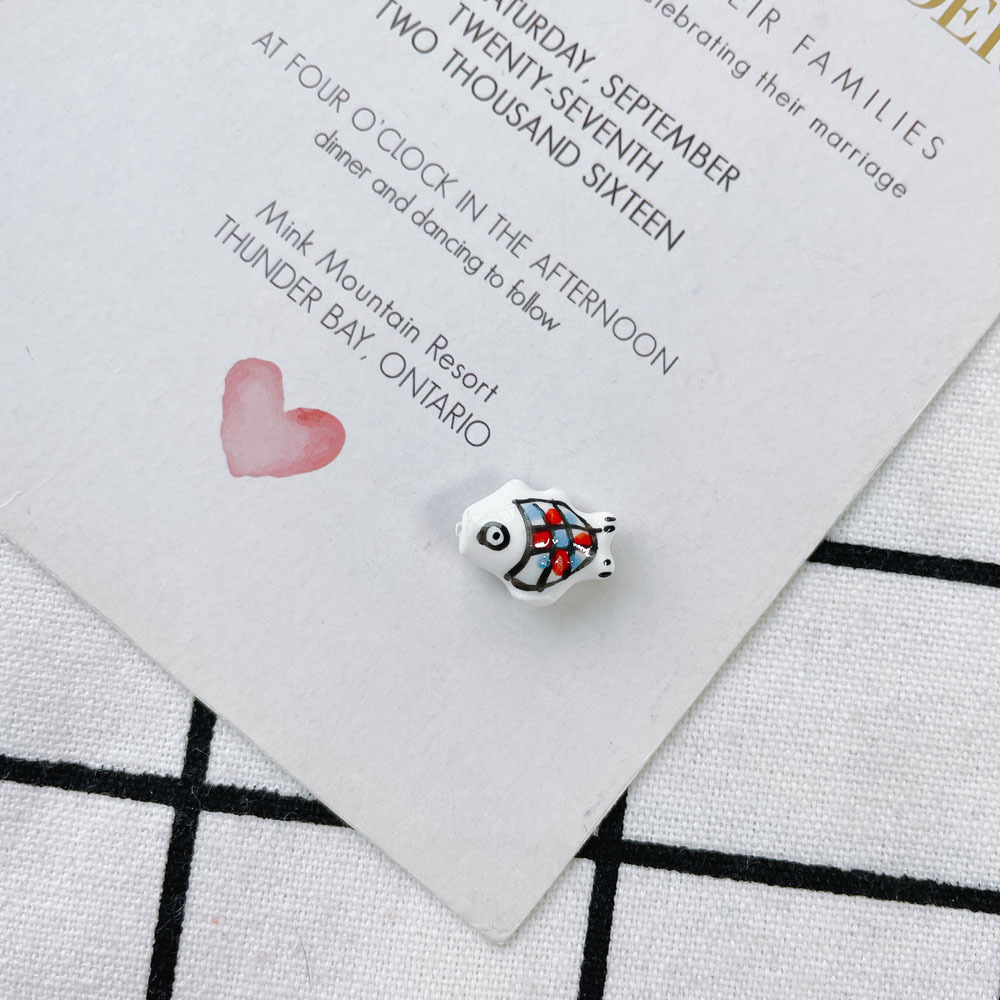 10 PCS/Package 15*12mm Ceramics Fish Jewelry Accessories Beads display picture 15