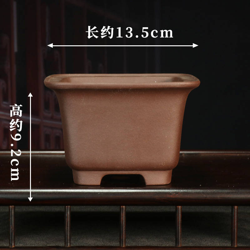 Antiguo púrpura arena maceta fábrica al por mayor grande rectangular suculenta gres bonsai simple orquídea especial maceta