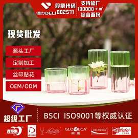 高颜值彩色玻璃杯家用耐热喝水杯子酒杯商用ins风