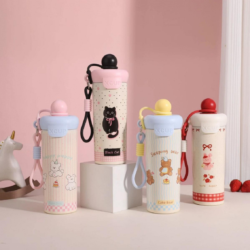Stainless Steel Insulated Straw Cup With Handle For Students_voghion.com