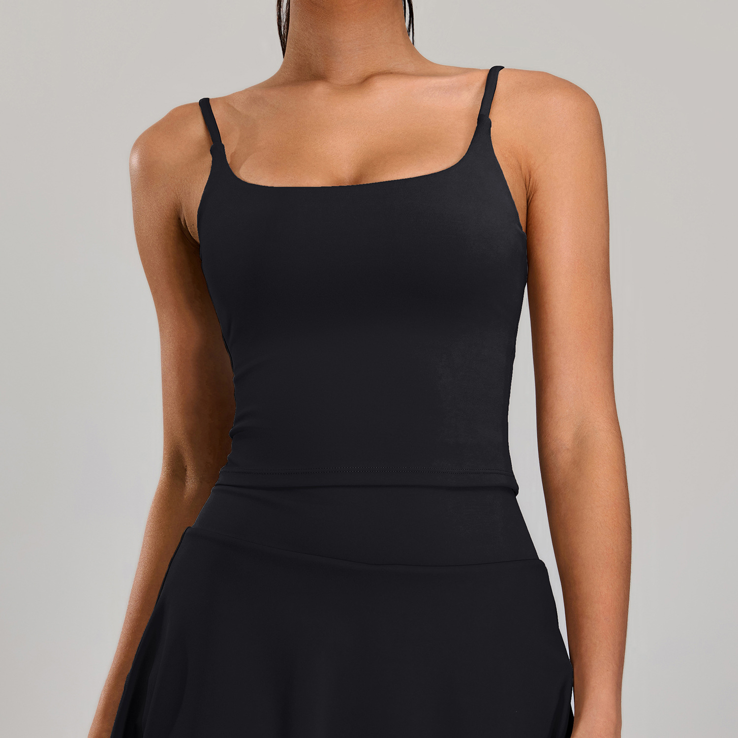 Chaleco de yoga sin costuras europeo y americano, hombros finos para mujer, hermosa espalda, ropa interior deportiva, cuello cuadrado, ropa de yoga de secado rápido