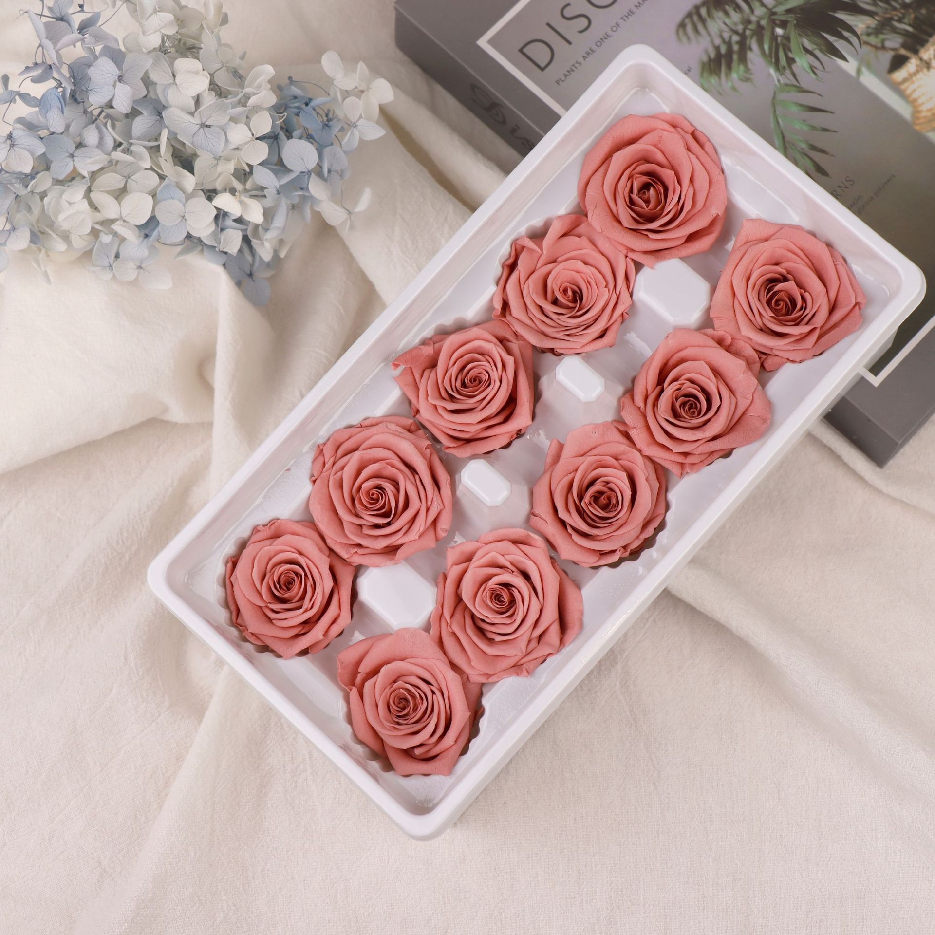 Clase A Flor eterna Rosa 3-4cm Flor seca DIY Yunnan Fabricante 520 Día de la Madre al por mayor