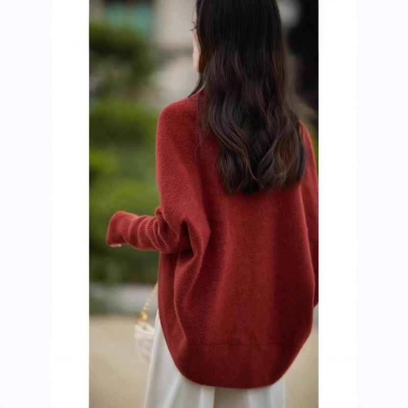 设计感2025新款开衫女茧型针织披肩宽松外搭蝙蝠袖斗篷毛衣外套潮|undefined