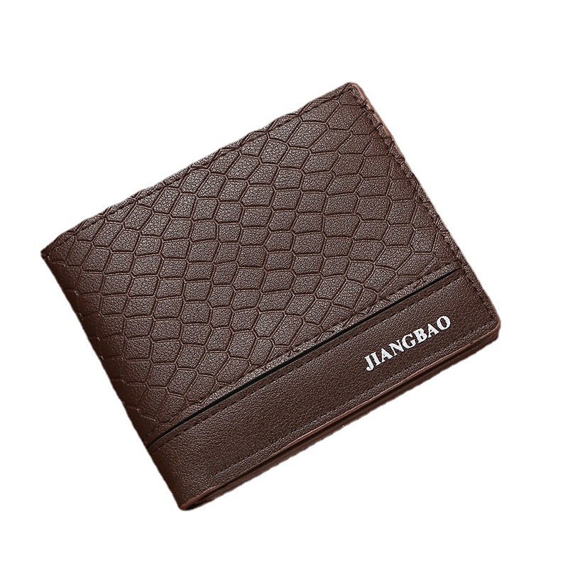 Amazon Cross border New Men's Wallet Fashion Simple Snake Skin Pattern Men's Short Wallet Multi Card Men's Wallet