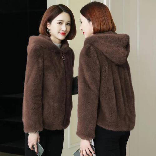 Thick Fleece lined coral hoodie women's winter double-sided plush zip-up jacket open sweater zippered puffer jacket