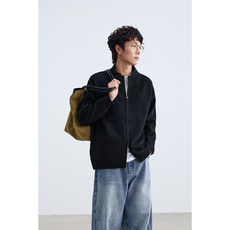 ANSWER ME时尚简约高级感复古毛衣男女拉链开衫显瘦秋冬针织衫M46|undefined
