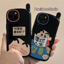 趣味卡通漫画适用iphone14promax苹果13手机壳12新款11蜡笔小新xr