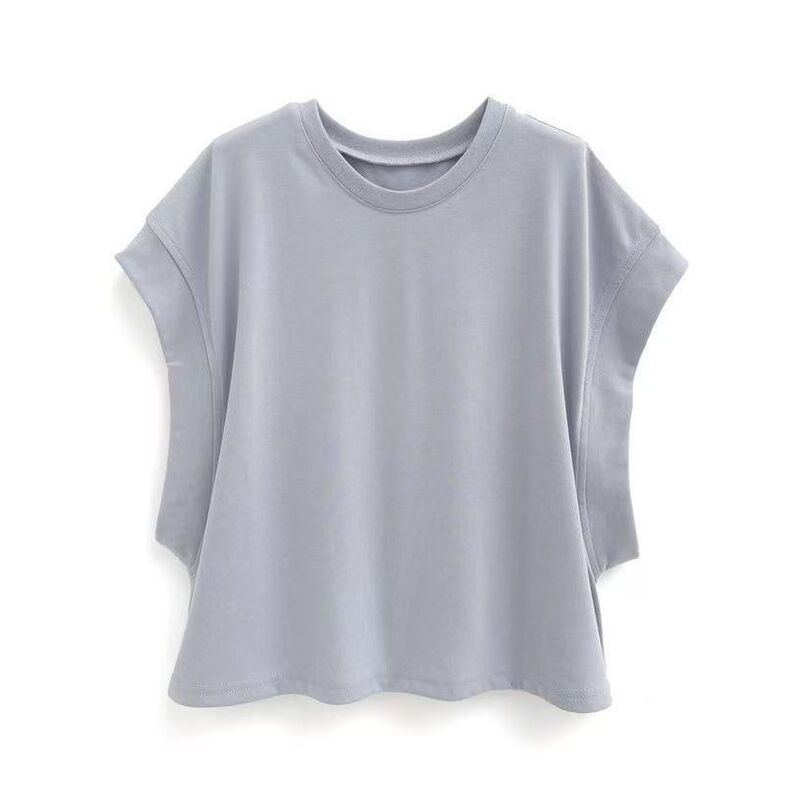 Korean Chic2025 New Summer Style Korean Style Fashionable Elegant Versatile Round Neck Sleeveless Loose Casual T-Shirt Top