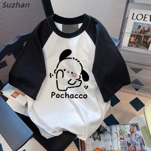 New Style Non-Pilling Printed Raglan Short-Sleeved T-Shirt for Women, Summer Design Top, Trendy Ins Trend
