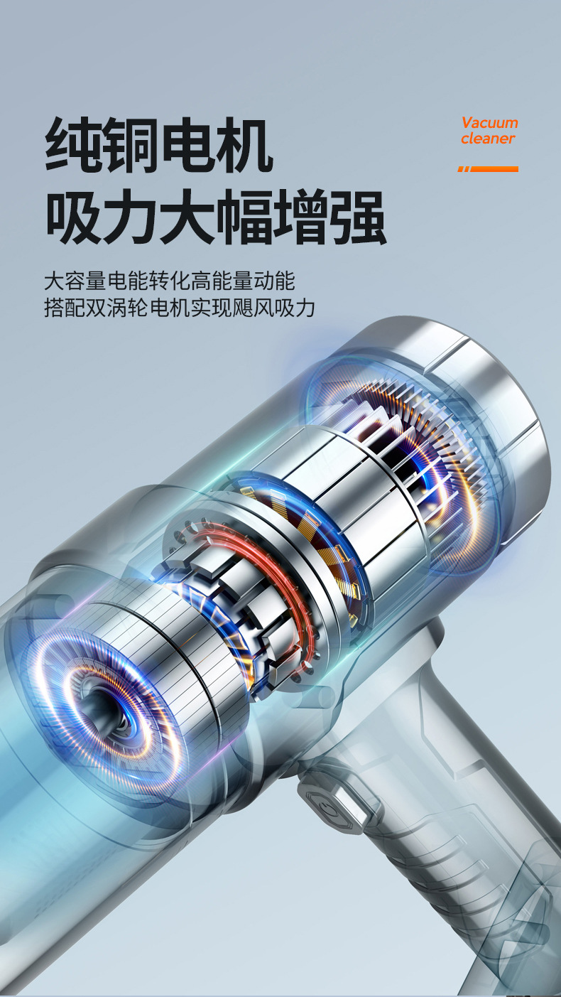Car Vacuum Cleaner, Car Wireless Charging, Car Home High-Power Vacuum Cleaner, Portable Handheld Vacuum Cleaner