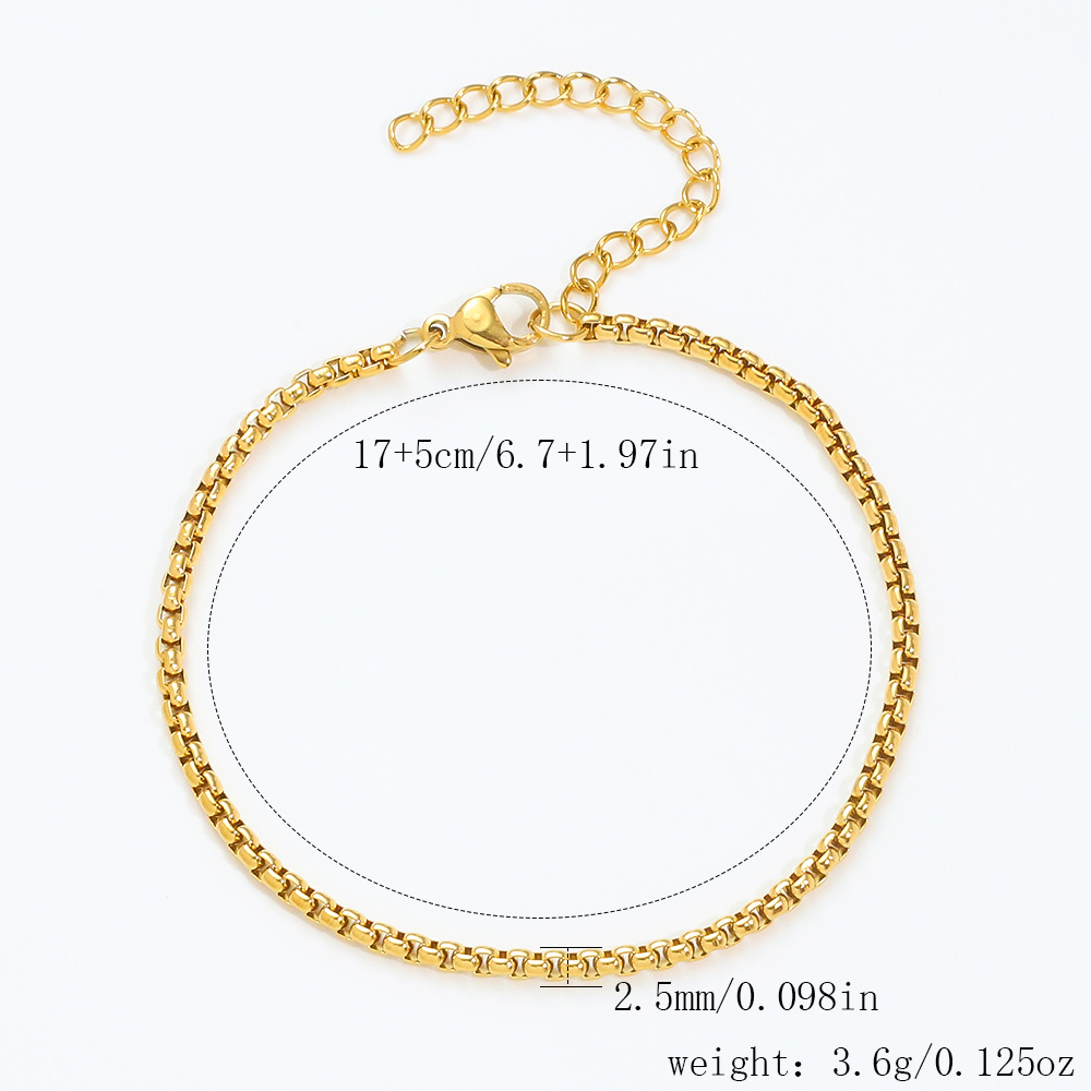 골드 [2.5mm 각진 진주] 17+5cm