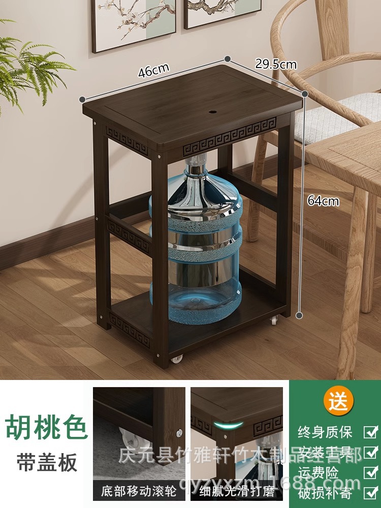 호두 색상 간단한 모바일 티 테이블-커버