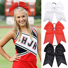 European and American Children's Hair Accessories 7-inch Large Swallow Tail Butterfly Bow Hair Ring Shiny Girl Cheerleading V-shaped Ribbon Threaded Band