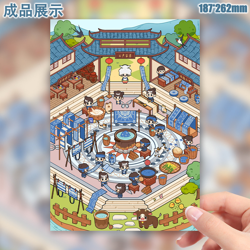 Xiaohongshu の同じスタイルの 119 3D 立体造園ステッカー、創造的な手作りのミニチュア シーン、中国風のマイクロ ホラー キャビン|undefined
