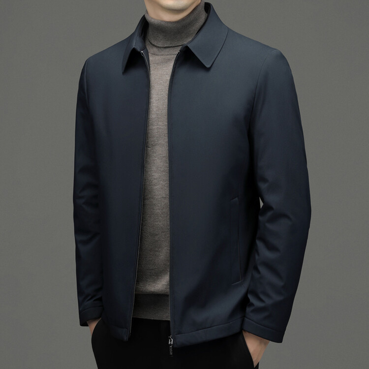 Otoño e invierno nueva ropa de hombre cálida y gruesa chaqueta de color sólido para hombres jóvenes y de mediana edad