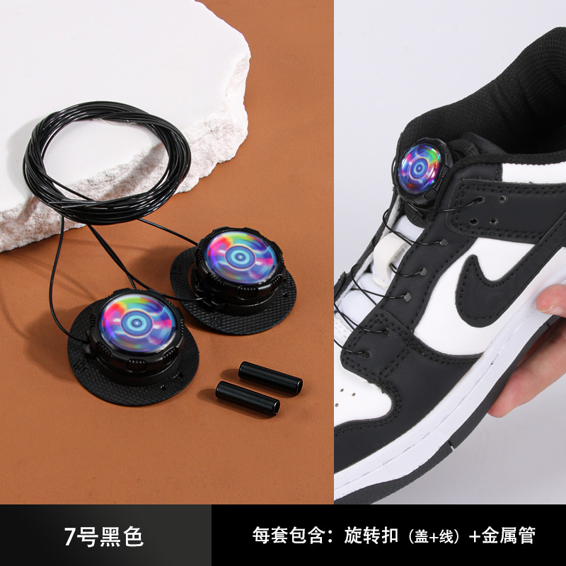 Nuevo desgaste simple zapato giratorio hebilla deportes cordón perezoso zapato libre hebilla anti-caída hebilla de alambre de acero hebilla giratoria cordón