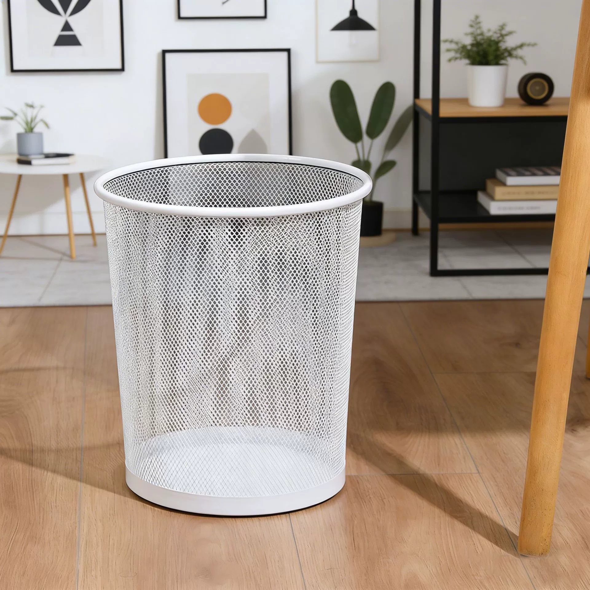 Metal Mesh Waste Bin, Home Storage Trash Can, Metal Mesh, Small/Medium/Large