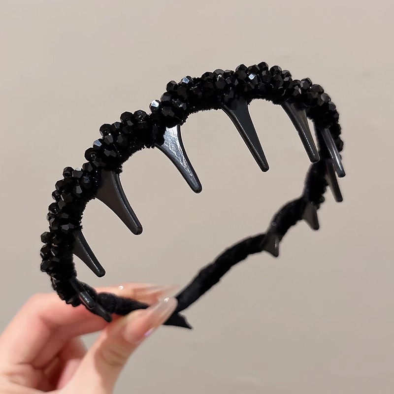 Diamond Louis París princesa banda de cabello 2025 nuevo pequeño viento fragante cráneo alto con dientes banda de cabello antideslizante tarjeta de cabello