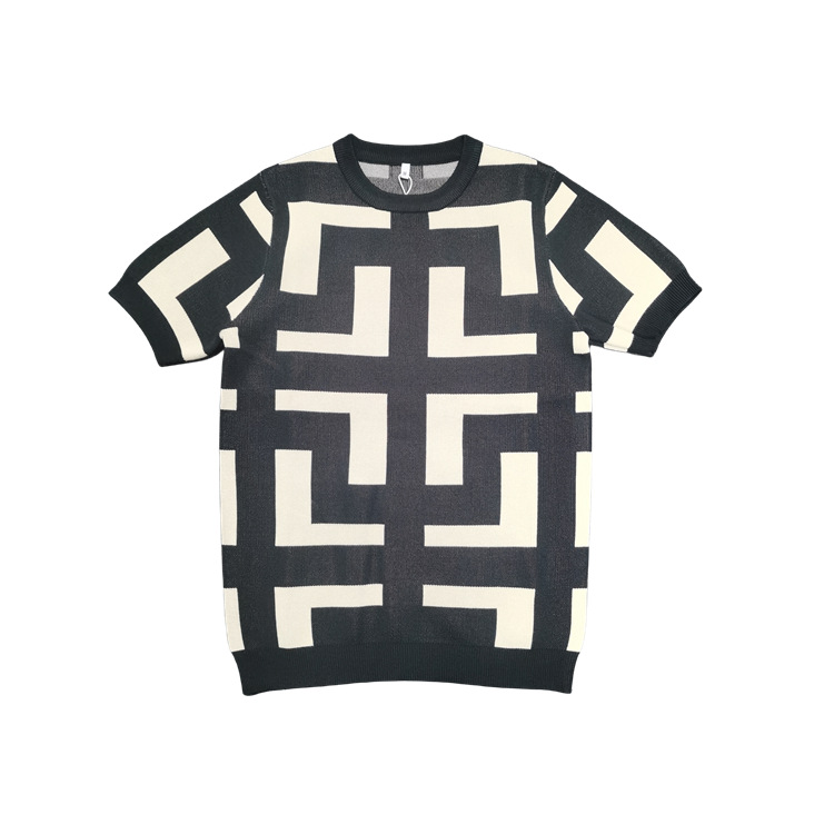 Men's short-sleeved sweater new casual slim sweater autumn and winter bottoming shirt half-sleeved shirt round neck Korean fashion