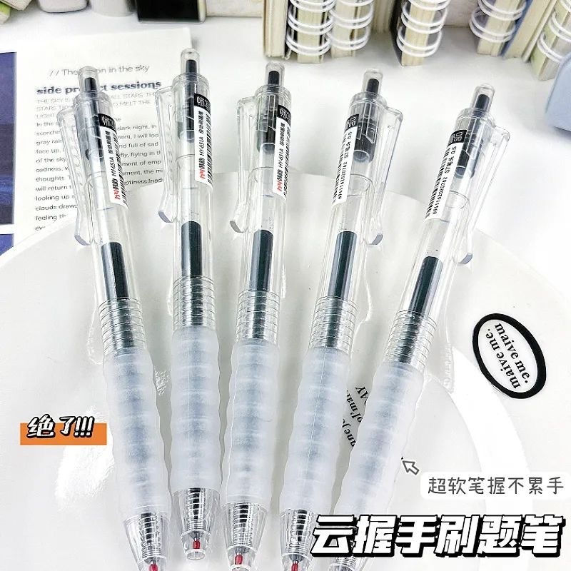 Spring-Head Gel Pen, Quick-Drying, Retractable, for Correcting Mistakes, Press-Type St-Head Signature Pen, Smooth Needle-Tip Barrel