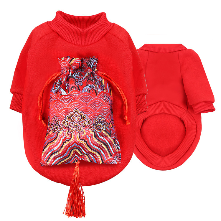 Liquidación perro ropa de Año Nuevo ropa de gato ropa para mascotas Dashun Otoño e Invierno Polar suministros térmicos pequeño perro mediano
